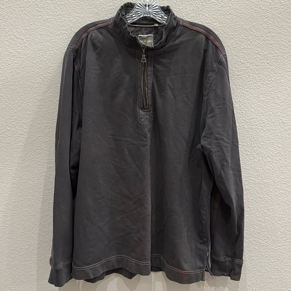 True Grit Men’s 1/4 Zip Long Sleeve Top Large EUC